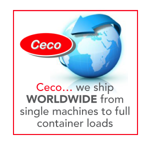 Ceco… we ship WORLDWIDE from single machines to full container loads