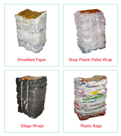 shredded paper, shop plastic pallet wrap, silage wraps, plastic bags